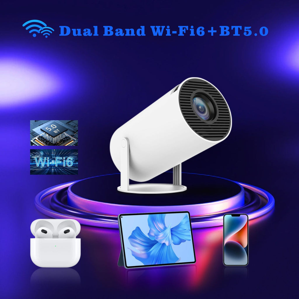 Dual Band WiFi and Bluetooth Smart Mini Projector