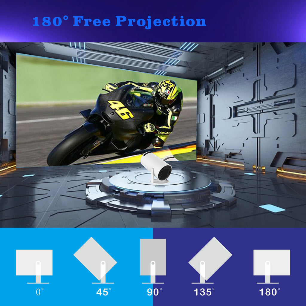180 Degree Rotatable Smart Mini Projector for Home Theater