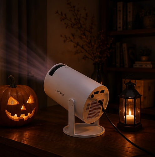 Halloween Movie Night with Portable Home Theater Projector